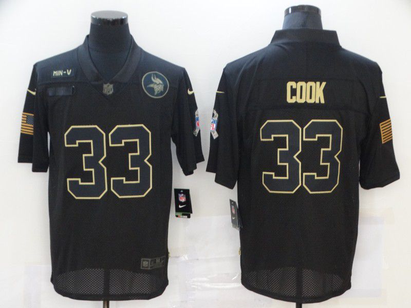 Men Minnesota Vikings #33 Cook Black gold lettering 2020 Nike NFL Jersey->pittsburgh steelers->NFL Jersey